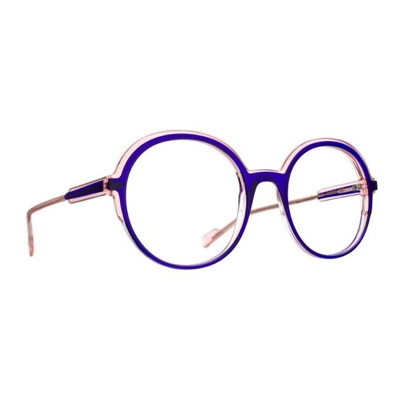 Blush Round Acetate Eyeglass Frames In Deep Blue - NWT